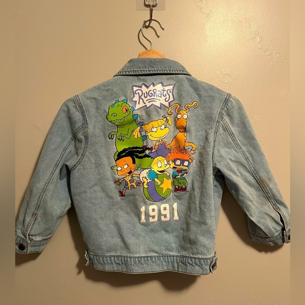 Mini Rugrats Don't Be A Baby Denim Jacket - Light Blue Wash